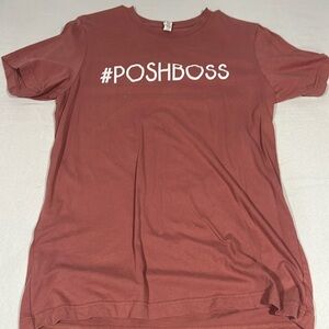 Canvas, rose, #Poshboss, women’s tee